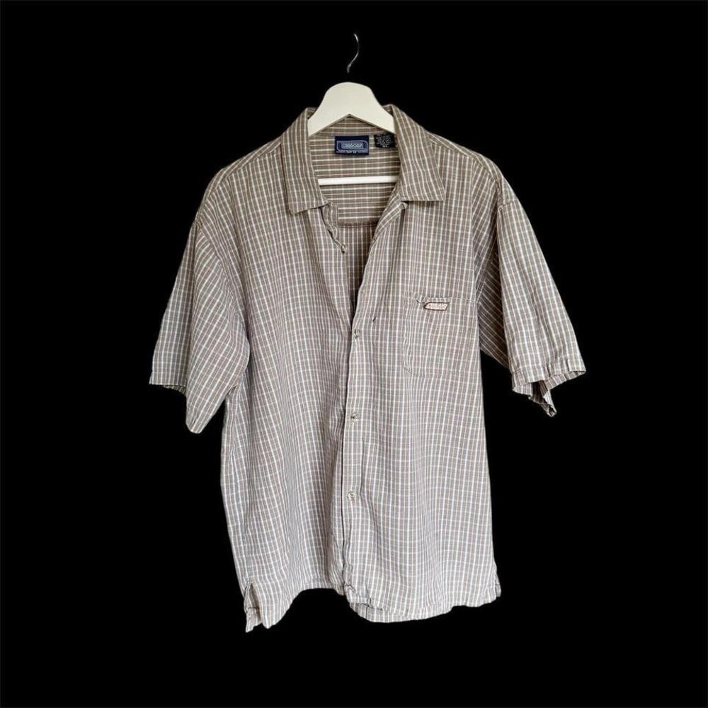 Vintage Gotcha Surf Shirt Men's Size XL Plaid Button Up Short Sleeve Loop Collar